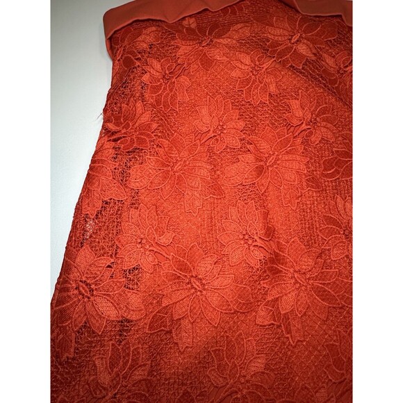 Banana Republic Lace Shift Dress‎ Giant Bow Back Orange Red Women's SIZE 6 - Picture 9 of 15